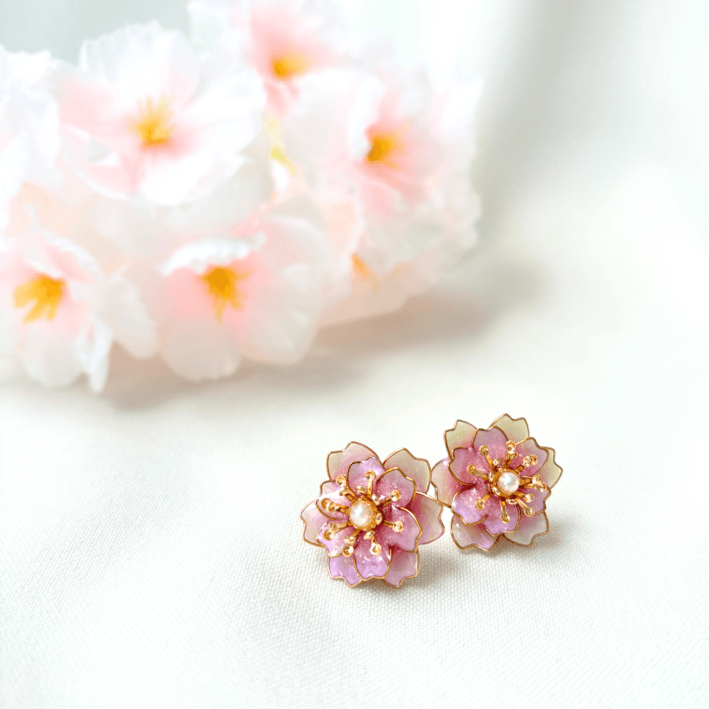 【八重桜】2wayピアス 淡水パール サージカルステンレス 金属アレルギー対応 受注生産 春の新作 | 9枚目